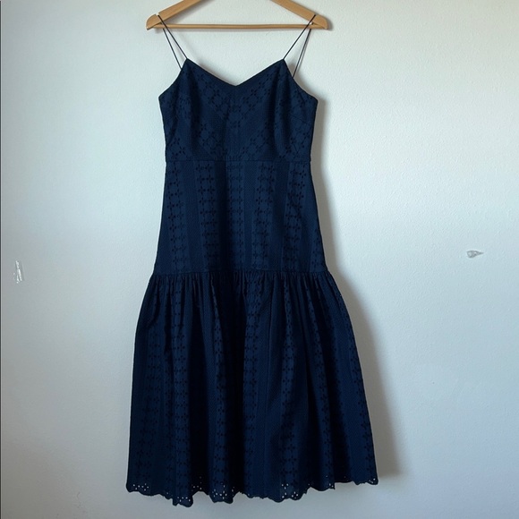 J. Crew Dresses & Skirts - J. Crew Midnight Blue Eyelet Midi Dress